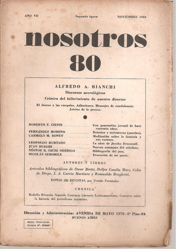 Revista Nosotros Nº 80 Noviembre 1942