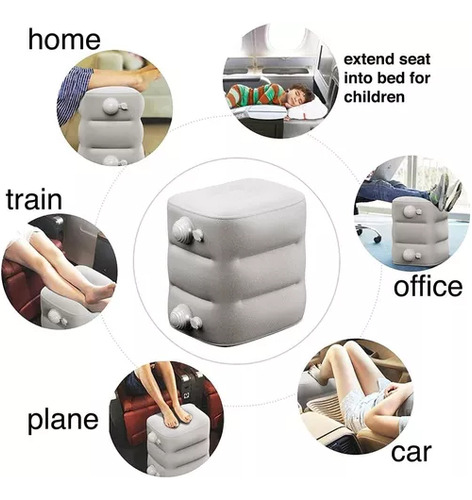 Reposapiés Inflable, Almohada Para Viajar En Avión.