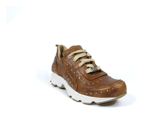 Imagen 2 de 5 de Zapatilla De Mujer Con Plataforma Y Cordones - Urbanas