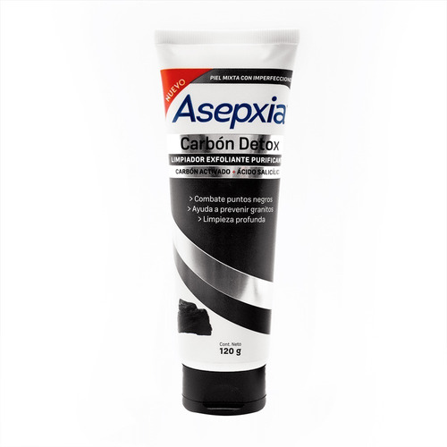 Limpiador Exfoliante Purificado Asepxia Carbón Detox 120 G