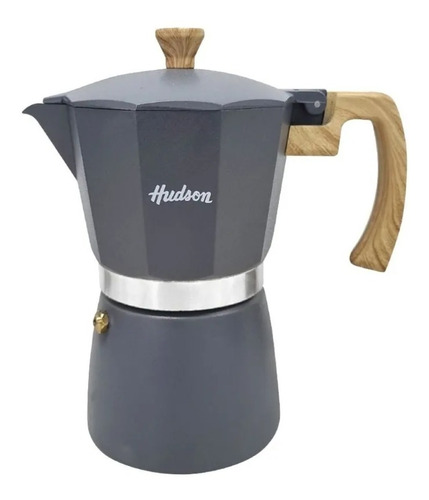 Cafetera Esmaltada Hudson Gris Estilo Italiana 6 Tazas