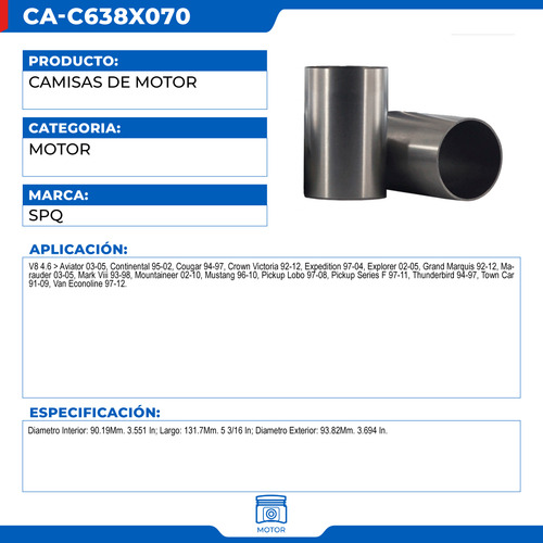 Camisa De Motor Ford F150 Pickup 1997-2004 V8 4.6