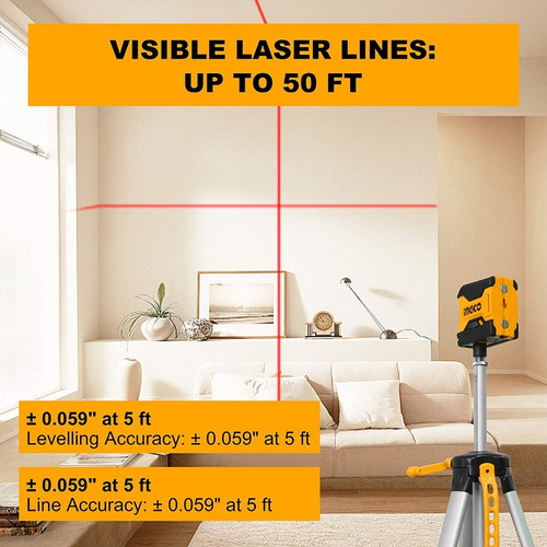 Nivel Laser De Líneas Autonivelante Ingco Imantado