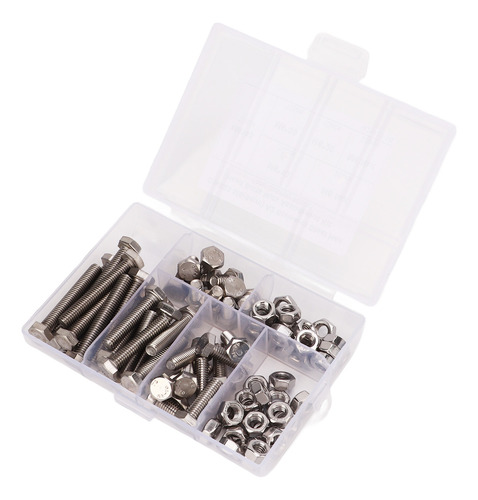Tornillo Hexagonal De Acero Inoxidable, 80 Unidades, Juego M