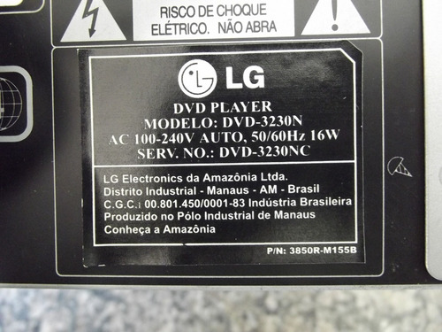 Imagem 8 de 9 de Dvd LG Dvd-3220n ,não Fuciona, Ler Descrição!