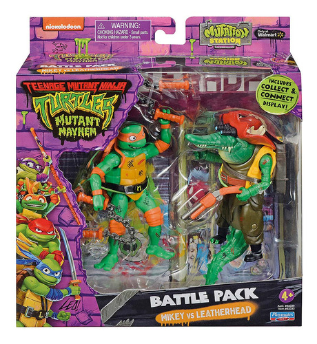 As Tartarugas Ninja - Pack 2 Bonecos - Mickey Vs Leatherhead