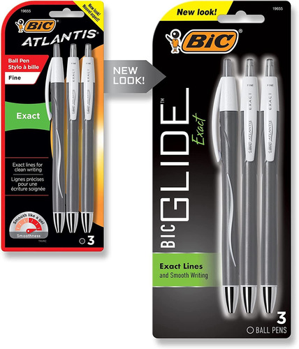 Bic Glide Exact Retractable Ballpoint Pen, Fine Point (0....