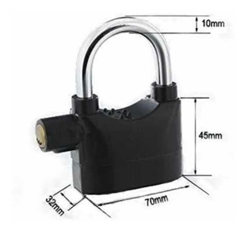 Imagen 7 de 10 de Candado Alarma Inoxidable Para Moto O Bicicleta
