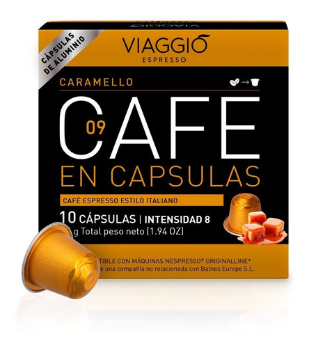 Cápsulas Café Viaggio Caramello - Nespresso Compatibles