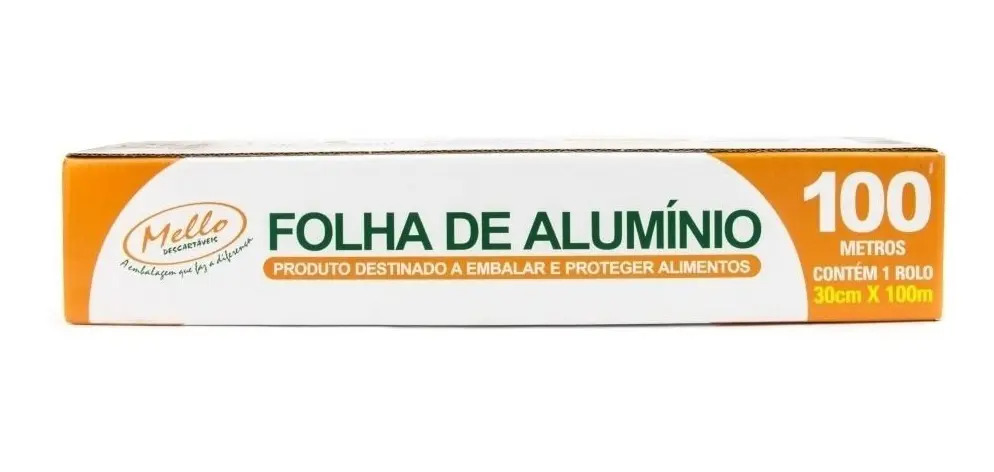 Rolo De Papel Alumínio 30cm X 100m 1un