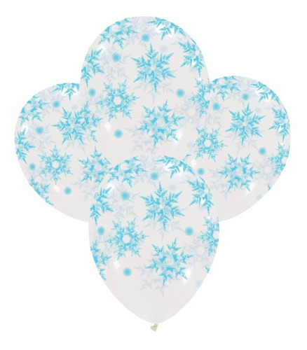 Globos Látex Copos De Nieve Frozen 25 Pzs Globo Frozen 