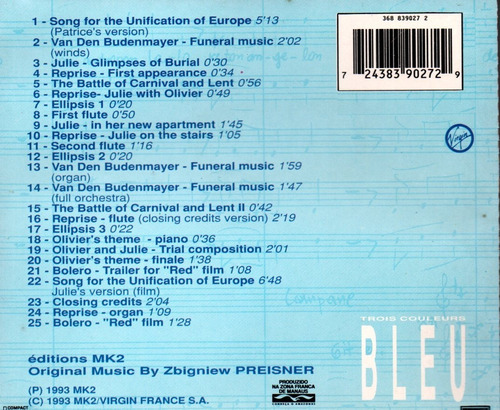 Cd - Bleu Juliette Binoche - Banda sonora de la película - Sealed