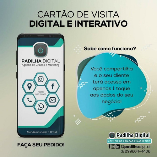 Imagem 1 de 1 de Cartão De Visita Digital E Interativo Para O Seu Negócio
