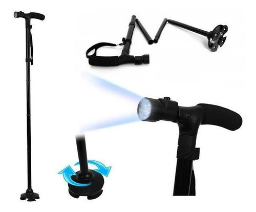 Bastón Plegable Trusty Cane Con Linterna Led