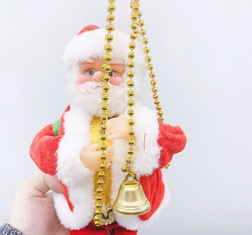 Be Papai Noel Escalando Com Luz E Música Natal