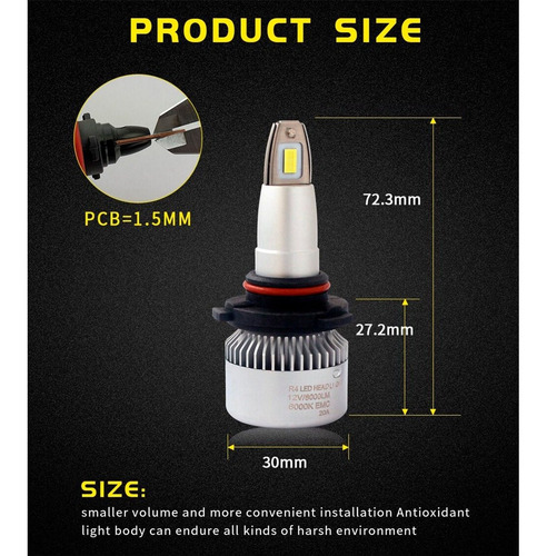 Kit Ampolletas Turbo Led 9005 Hb3 Lumenes Canbus Csp