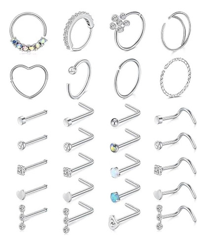 Anillos Para Nariz Con Forma De Aro Para Mujer, De Acero Ino