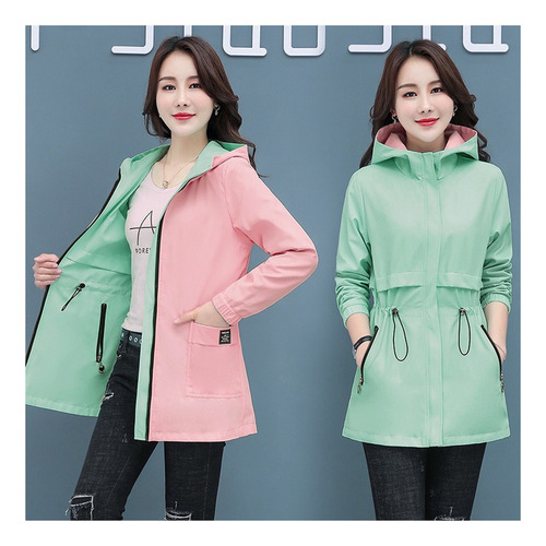 Gabardina Mujer Cintura Reversible Largo Medio
