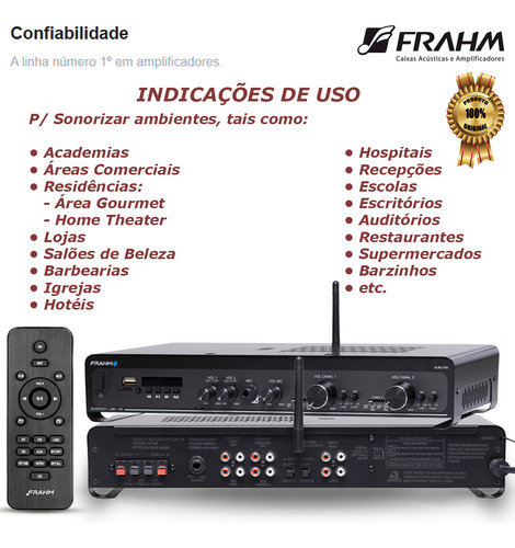 Kit Som Ambiente Frahm 2700 + 12 Caixas Jbl 25w Para Embutir