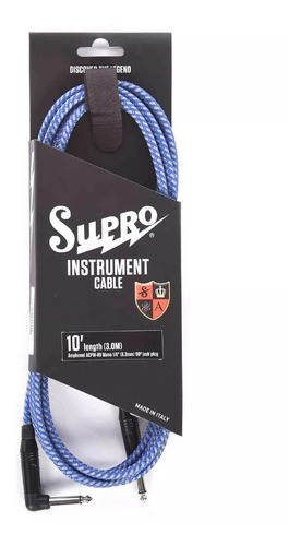 Cable Guitarra Supro 10ft Italianos Con Fichas Amphenol