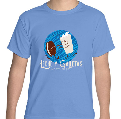 Playera Cuello Redondo Leche Y Galletas - Mejores Amigos