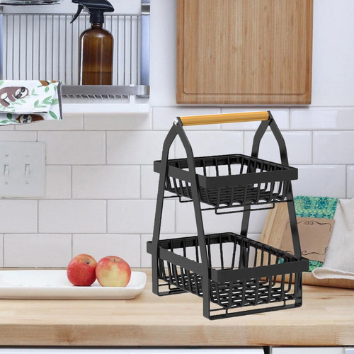 Soporte De 2 Niveles Para Cuenco De Cesta De Frutas Y