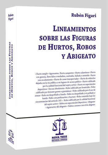 Lineamientos Sobre Las Figuras De Hurtos, Robos Y Abigeato, De Figari Ruben E. Editorial Nova Tesis, Tapa Blanda En Español, 2021