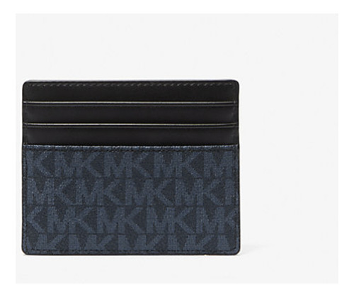 Billetera Michael Kors 36u9lcrd1b Con Diseño Floreado Color Azul Marino De Piel - 10cm X 8cm X 1cm