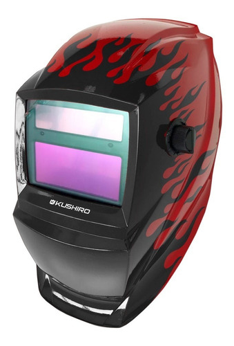 Máscara Soldar Fotosensible 2 Sensores Kushiro Mig Tig Mma Color Rojo Fire