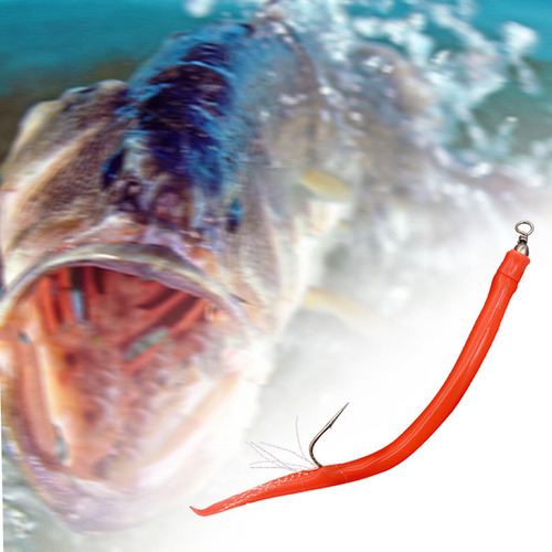 3 Anzuelo De Pesca, Señuelo De Pesca Suave, Cebo Rojo