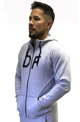 Imagen 2 de 3 de Campera Algodón Gris Talles Especiales Deportes Full