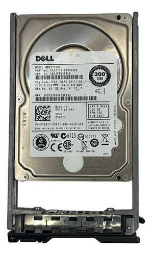 Hd Dell 300gb 10k 2,5 Sas 6gbps 0740y7 740y7 @ Prateado