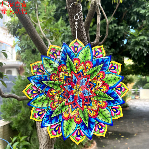 --colgante De Metal Con Forma De Mandala Giratorio 3d, Con F