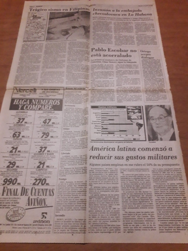Tapa Diario La Nación 17 7 1990 Aerolíneas Banco Hipotecario (Usado)
