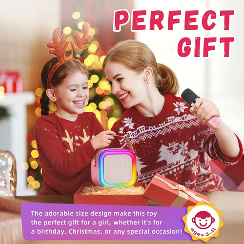 H Karaoke Infantil 2p Microfono Para Niños Altavoces