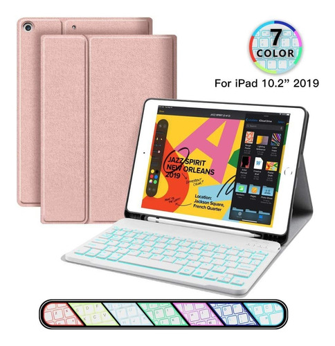 Funda Con Teclado Para iPad 10.2 7a Generacion 2019-c8fm