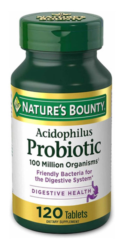 Probiotico Natures Bounty Acidophilus 120 Cápsulas