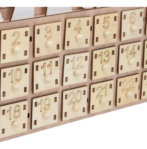 Calendario De Adviento Navideño De Escritorio Led De Madera