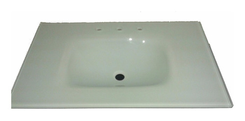 Bacha Mesada De Vidrio Milan Blanco 3 Ag Con Soporte 80 X 50