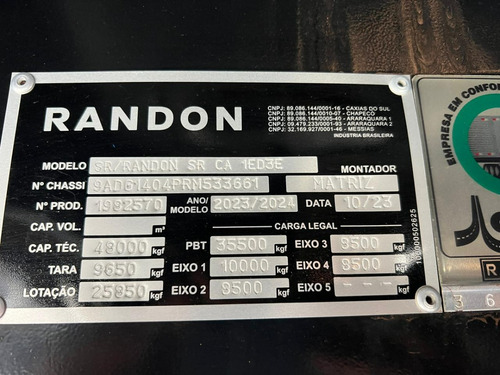 Carreta Sr 4 Eixo Graneleiro Randon Ano 2023/24 Preta