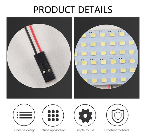 Panel De Luz Led Blanco 1210 Smd 48 Para Interior De Coche W