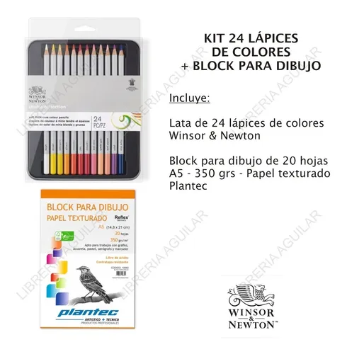 Kit 24 Lapiz Color Winsor And Newton Studio Collection Block