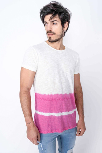 Imagen 3 de 6 de Remera Tascani Bashi Rosa Hombre Cuotas