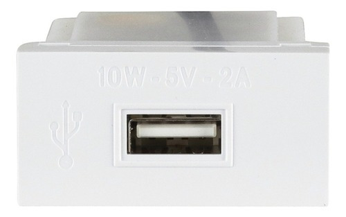 Módulo Tomada Usb Bivolt Branca 3285 Fame Modulare Cor Branco