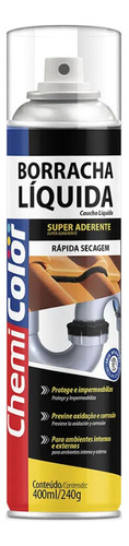 Borracha Líquida Spray Chemicolor Impermeabilizante 400ml Acabamento Acetinado Cor Incolor