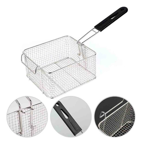 Cesta Fritadora De Acero Inoxidable 304, Agujeros 4mm
