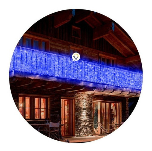 Cortina Luz Led 10 M Extensión Navidad 360 Luces Azul 2072