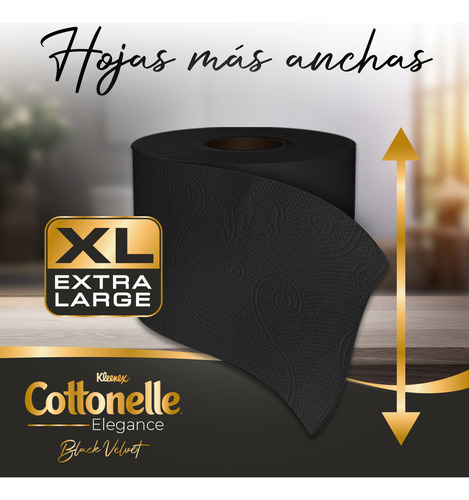 Papel Higiénico Kleenex Cottonelle Elegance Black 200 Hojas Dobles 6 Rollos