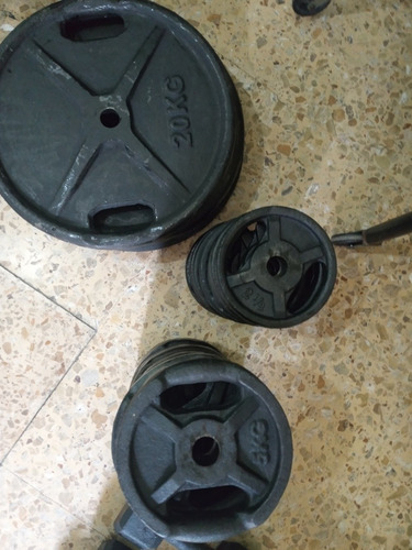 Imagen 2 de 6 de Discos Olímpicos De Fundicion De 50mm 2 5,5,10,15 Y 20 Kilo