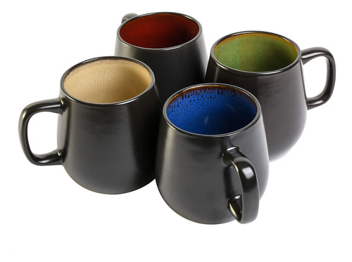 Gibson ® Elite Soho Cafe 4 Tazas Gres 650ml Colores Ev